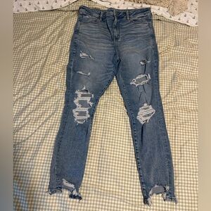 American Eagle Outfitters Blue Skinny Jeans Distressed